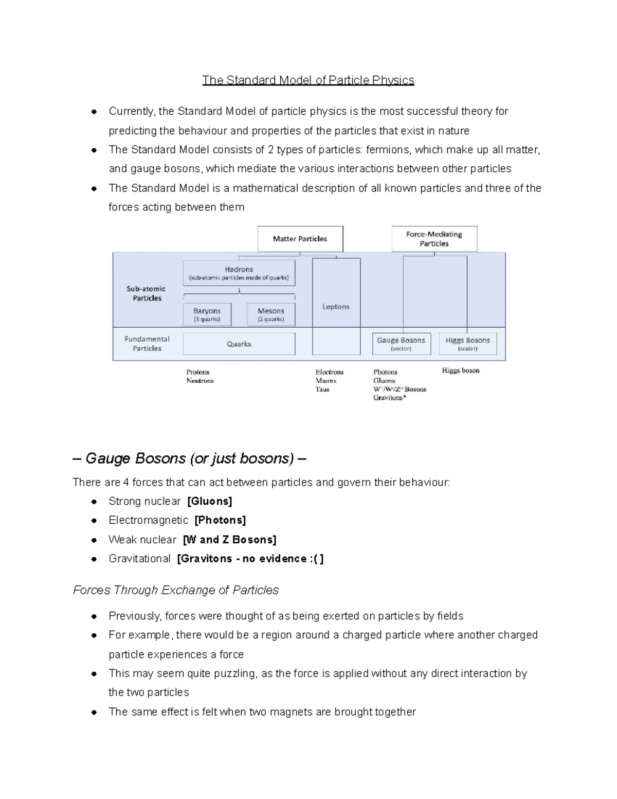 Yr12P - Term 3 Week 7 - Standard Model of Particle Physics - Studocu