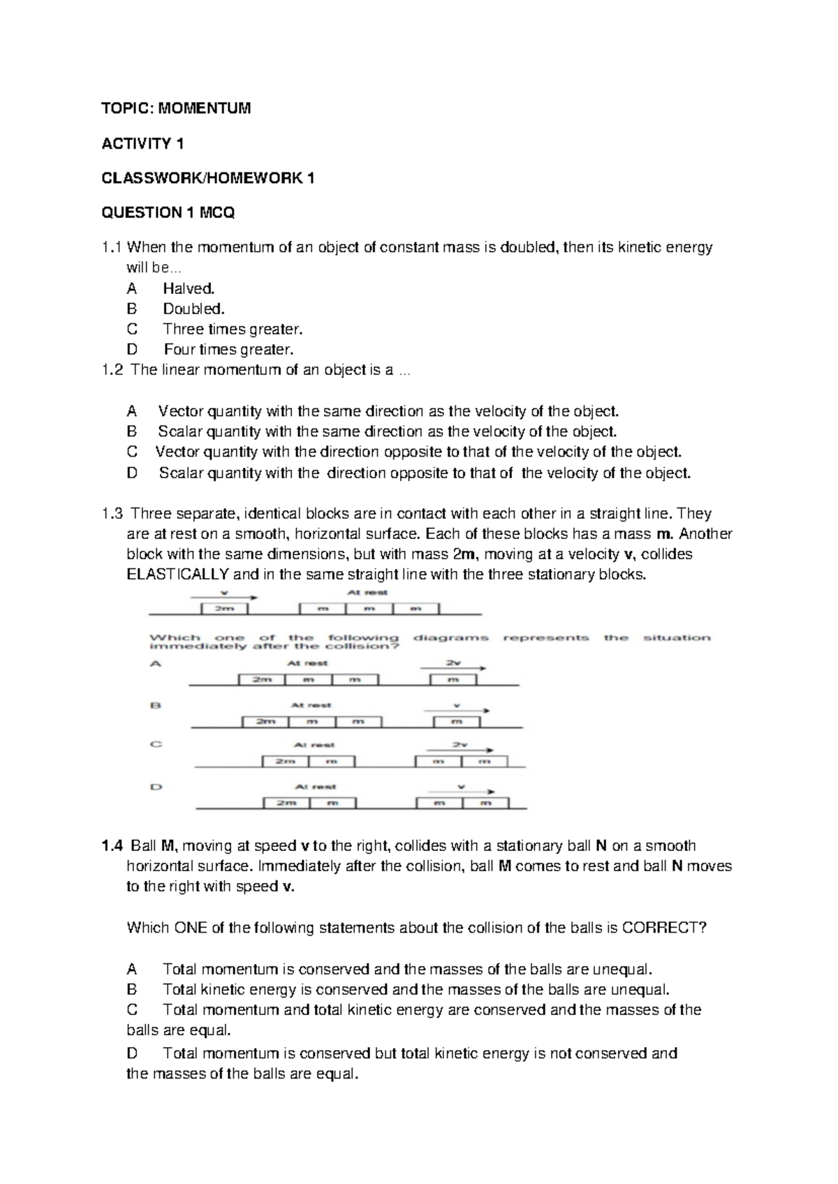 Momentum Final Exam - Hgrhcxchjhsdtoj Study Notes - Studocu