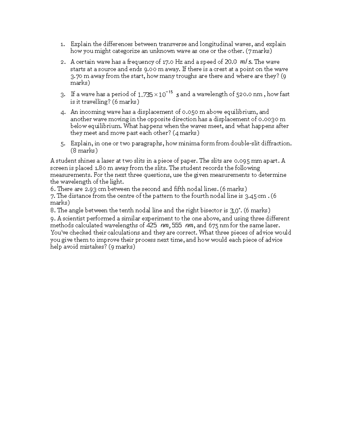 Physics 101 - Lecture Notes on Wave Properties and Diffraction - Studocu