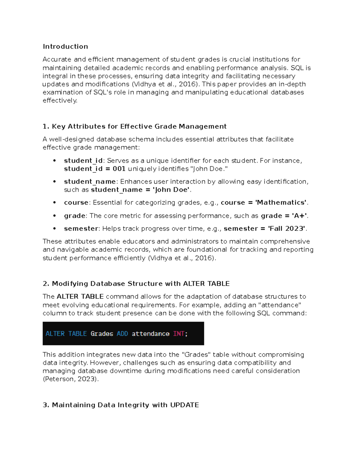 SQL Management of Student Grades: Week 5 Discussion Form - Studocu