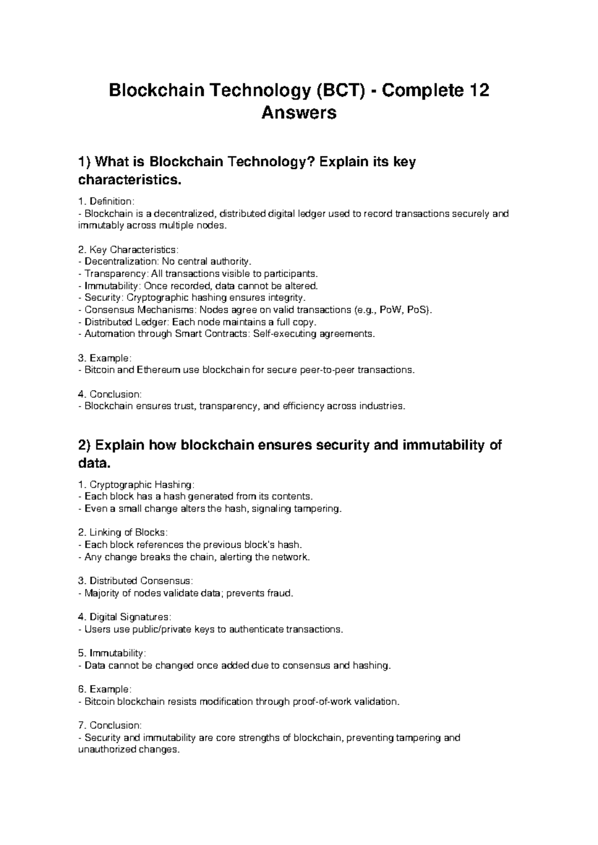 Unit 3: Bitcoin Blockchain & Scripting Language Overview - Studocu