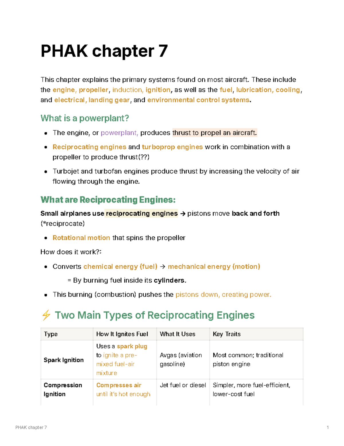 PHAK Chapter 7: Aircraft Powerplant and Propulsion Systems Overview ...