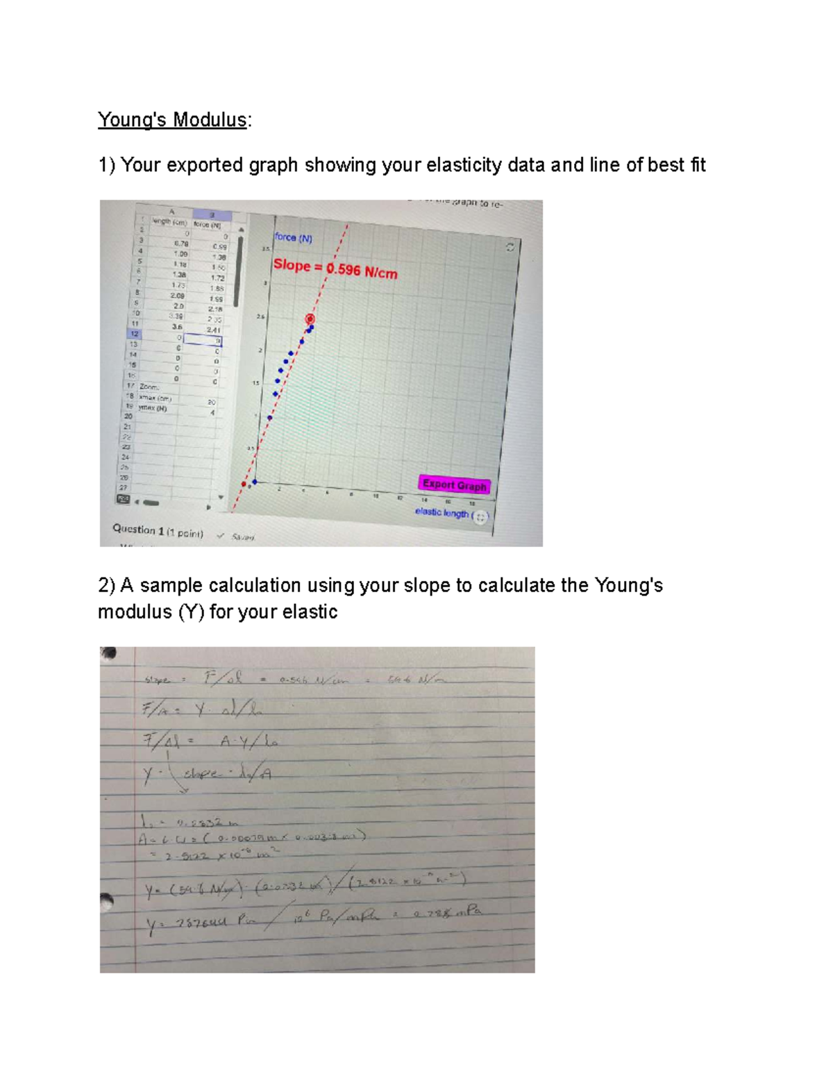 Phyc Lab 2 F25: Elasticity Data & Heart Rate Analysis - Studocu