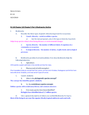 Bi 118 Chapter 9 Outline - Revna Emmons BI 118 04/12/ Bi 118 Chapter 9 ...