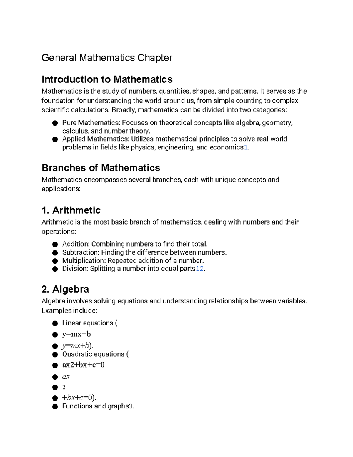 General Mathematics Chapter 1: Foundations and Key Concepts - Studocu