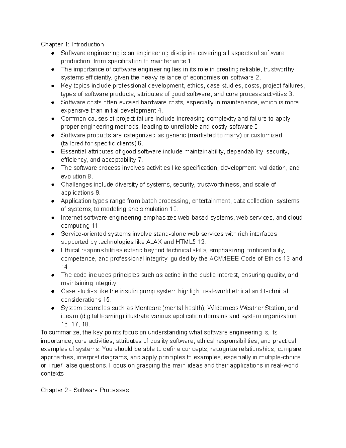 CP317 Midterm Review: Software Engineering Concepts and Processes - Studocu
