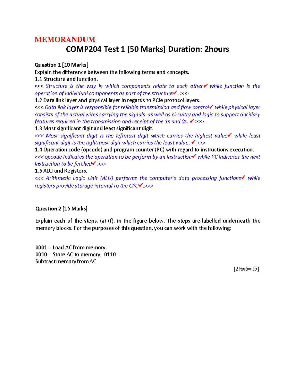COMP204 Test 1 Study Guide - Key Concepts and Solutions - Studocu