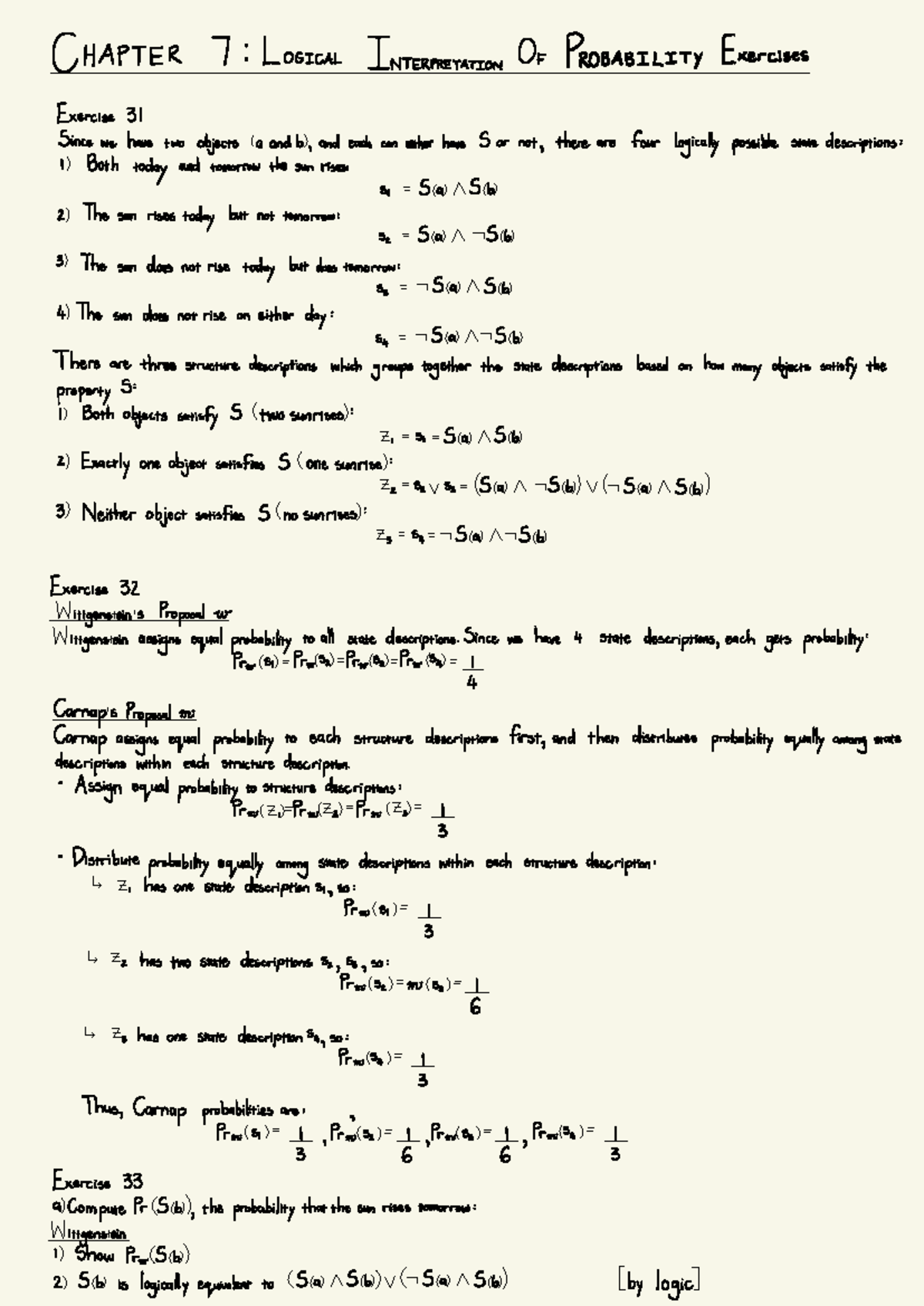 CHAPTER 7: PROBABILITY INTERPRETATION EXERCISES & SOLUTIONS - Studocu