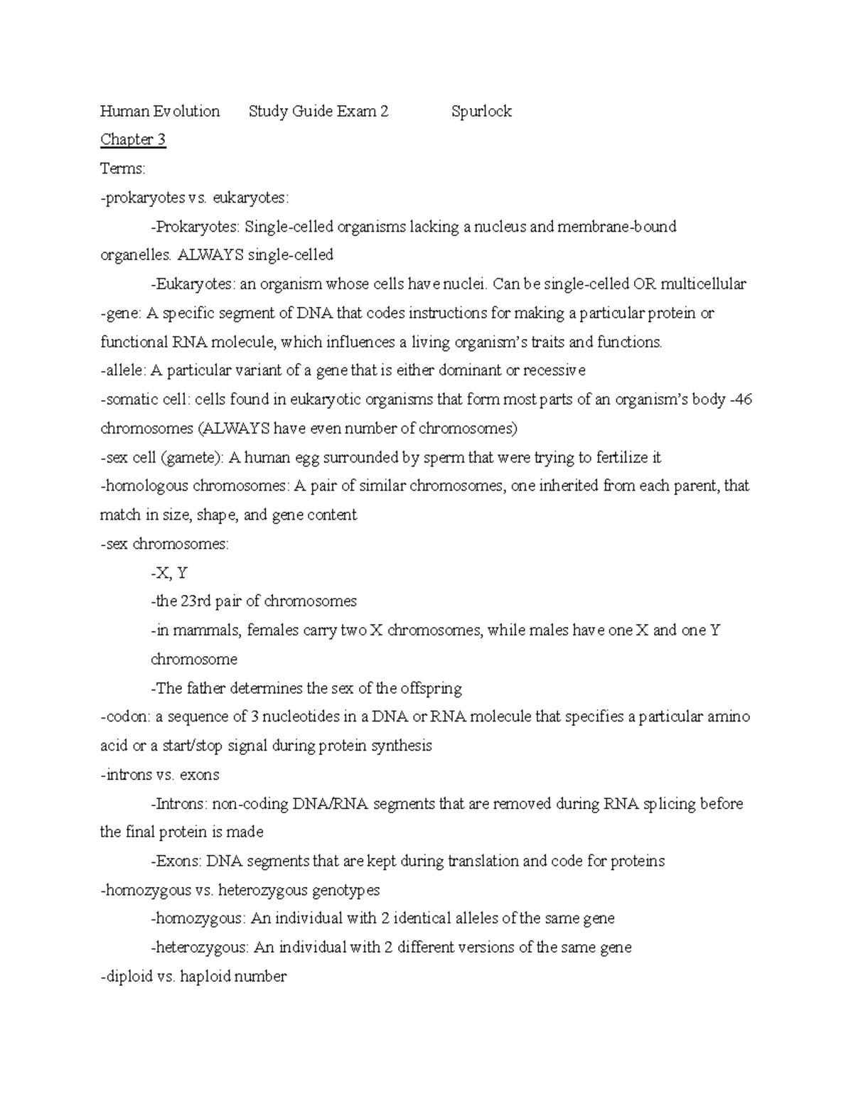 Human Evolution Study Guide: Exam 2 Key Concepts and Terms - Studocu