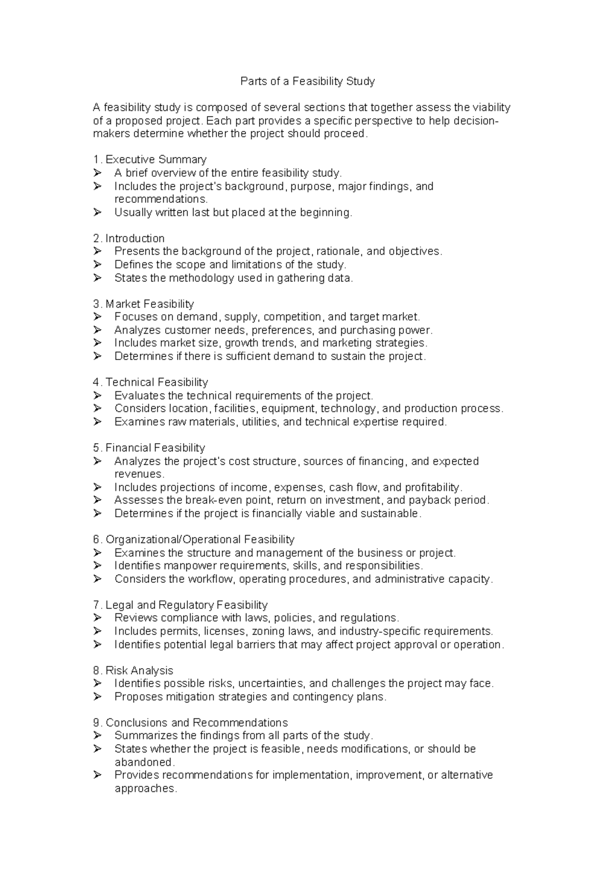 Feasibility Study Components: A Comprehensive Overview - Studocu