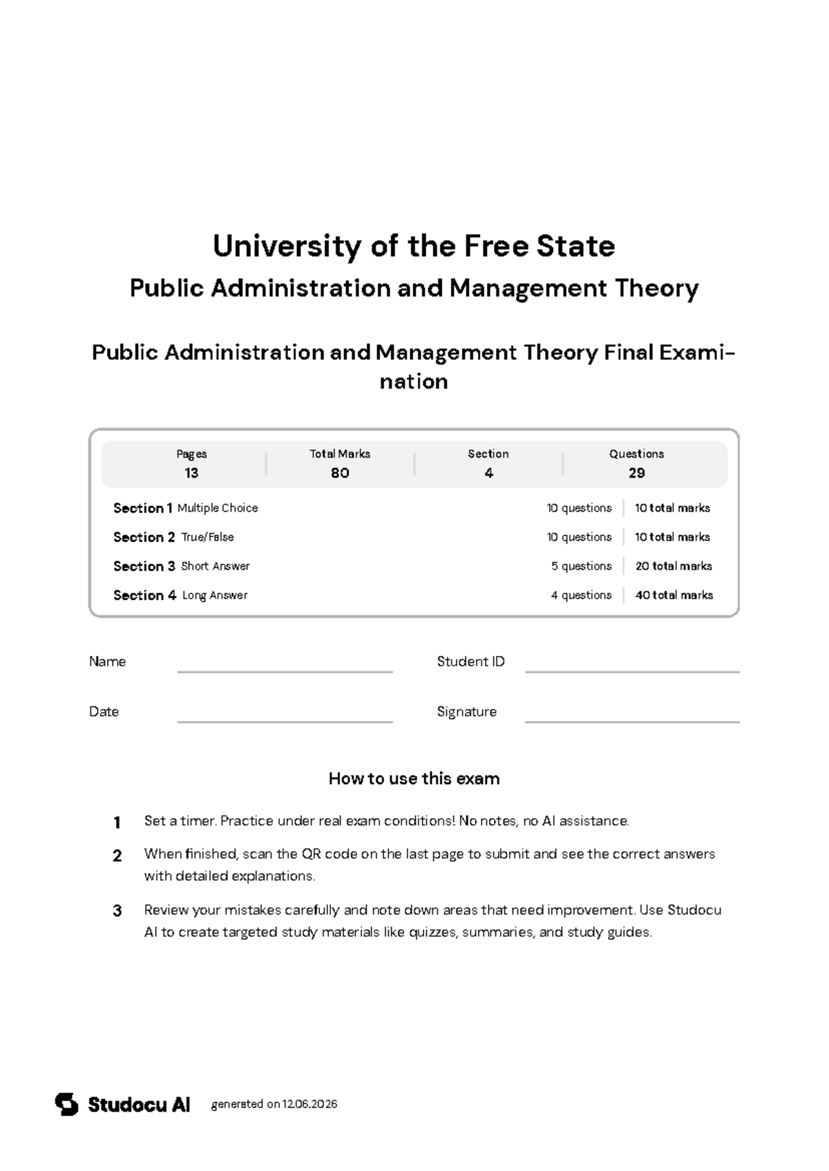 EPAM 1514 Public Administration Final Exam - Studocu
