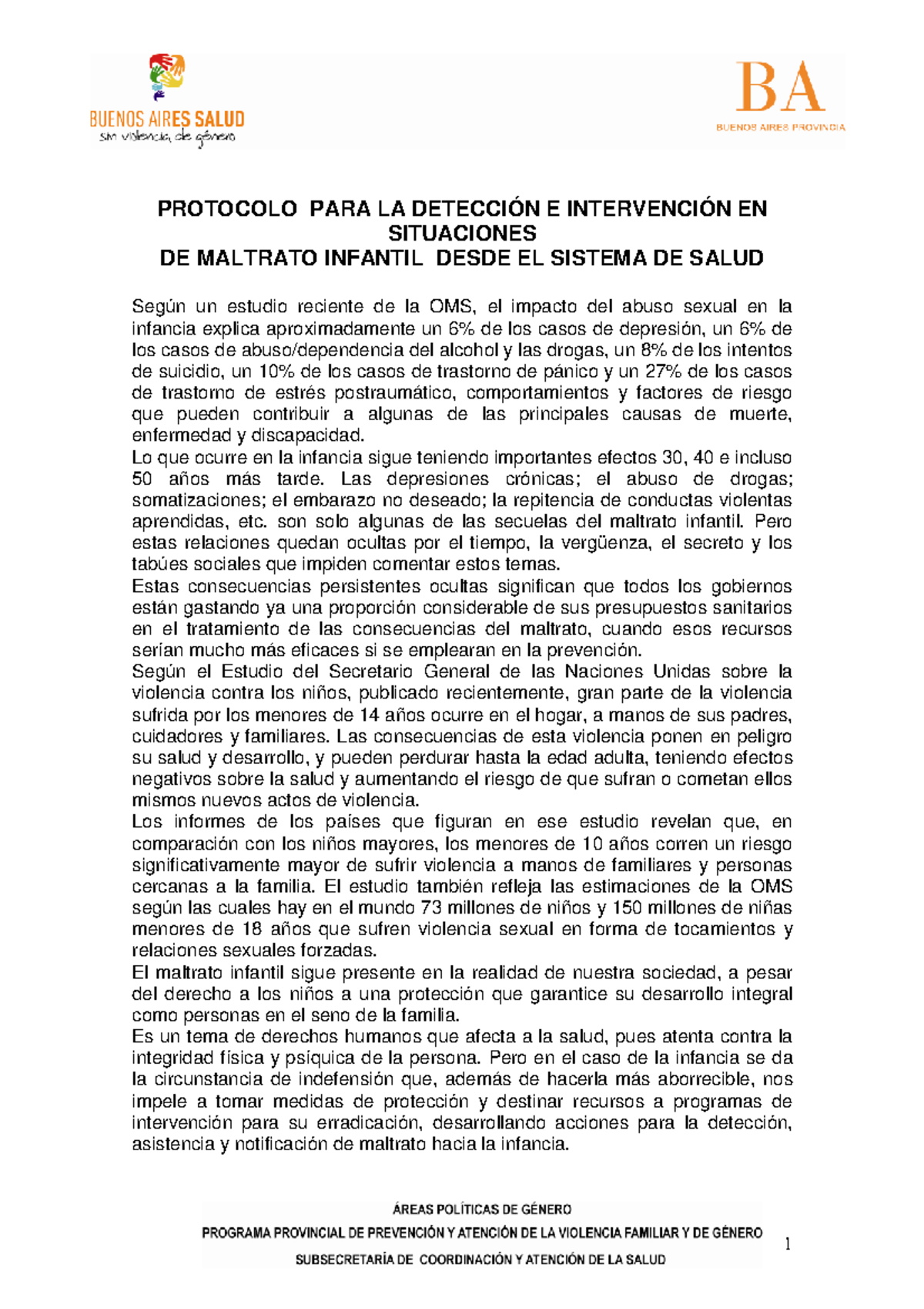 Protocolo de Detección e Intervención en Maltrato Infantil - Salud ...