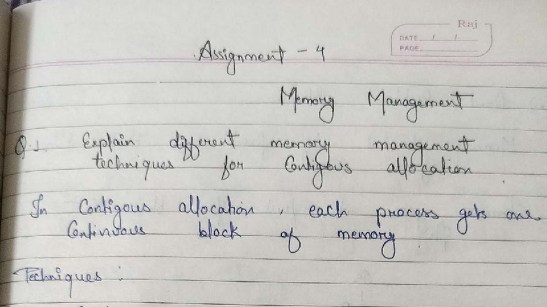 OS Assignment 4 - Unit 2: Memory Management Techniques Explained - Studocu