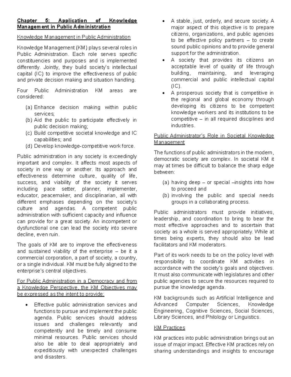 ICT-207: Knowledge Management in Public Administration Essentials - Studocu