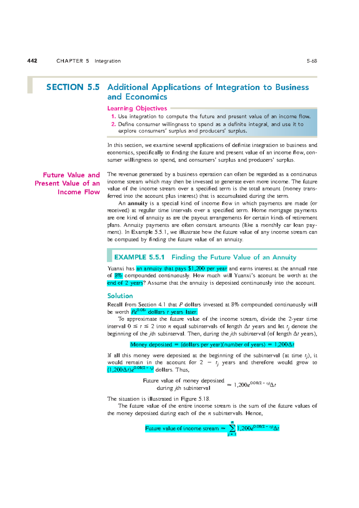 442 MATH 101 CHAPTER 5: Integration in Business & Economics - Studocu