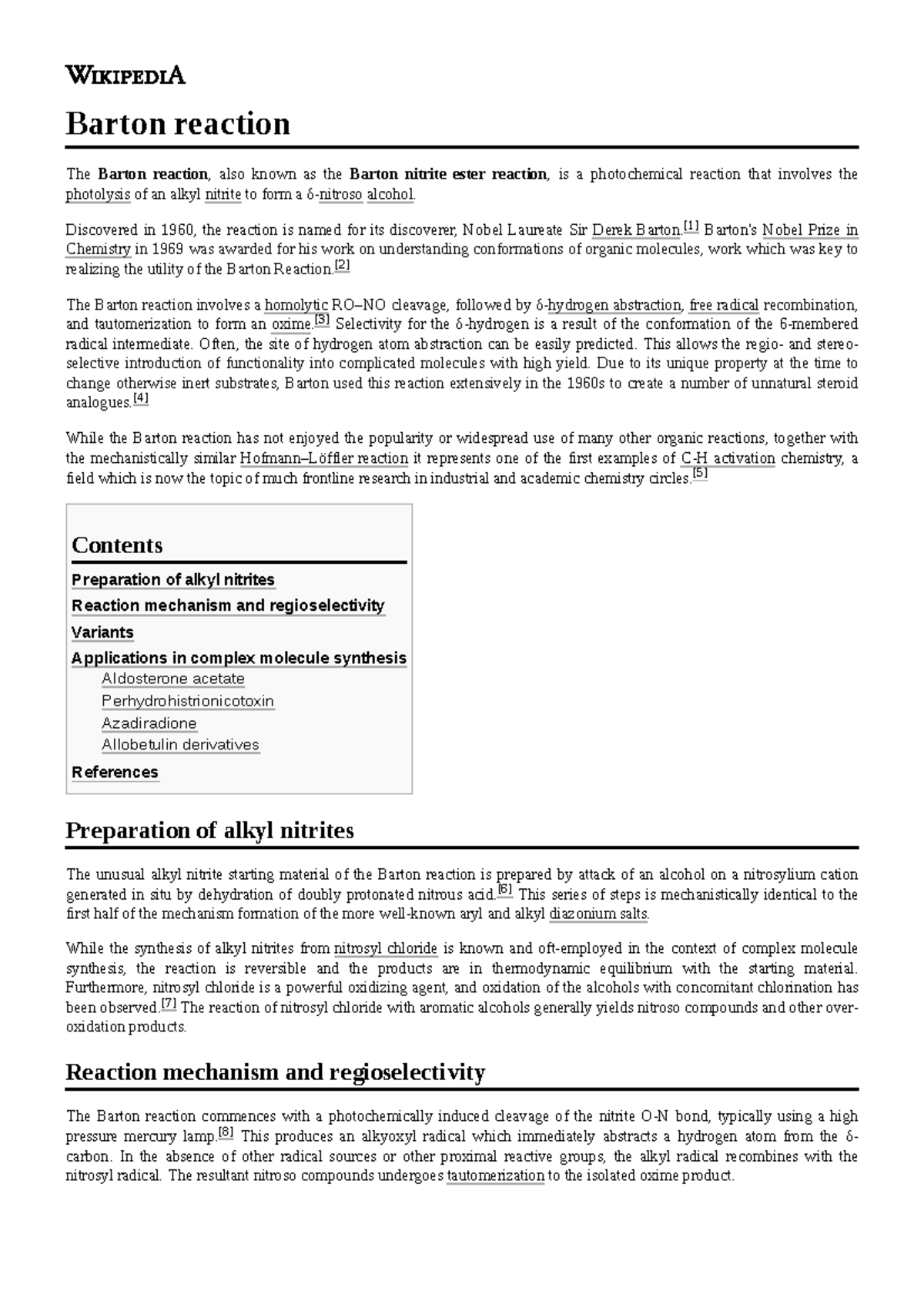 Barton Reaction Overview: Mechanism, Applications & Variants - Studocu