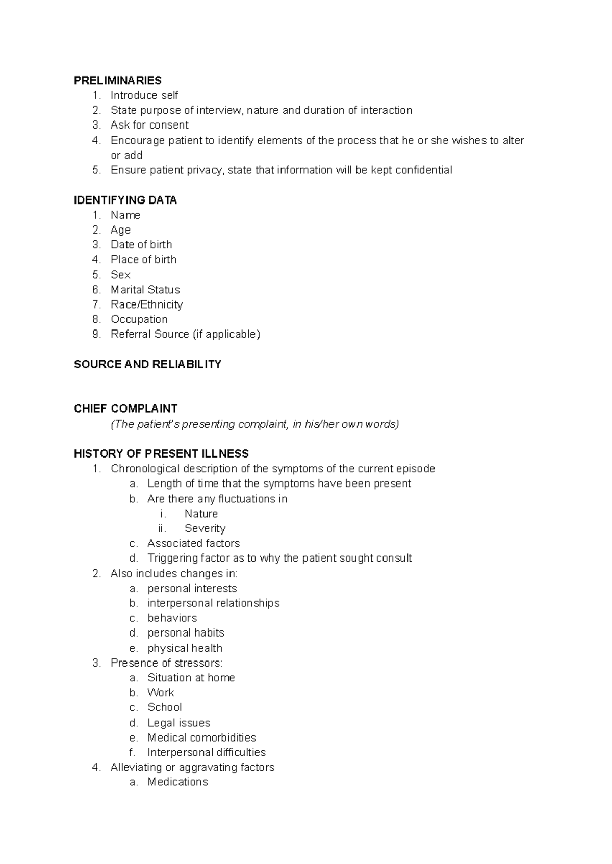 Psychiatry Hx & MSE - Comprehensive Guide to Patient Evaluation - Studocu