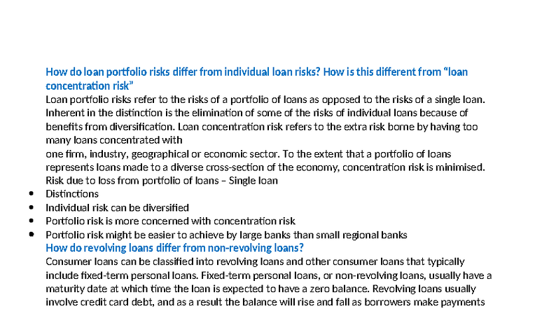 Loan Portfolio vs. Individual Loan Risks: Key Differences Explained ...