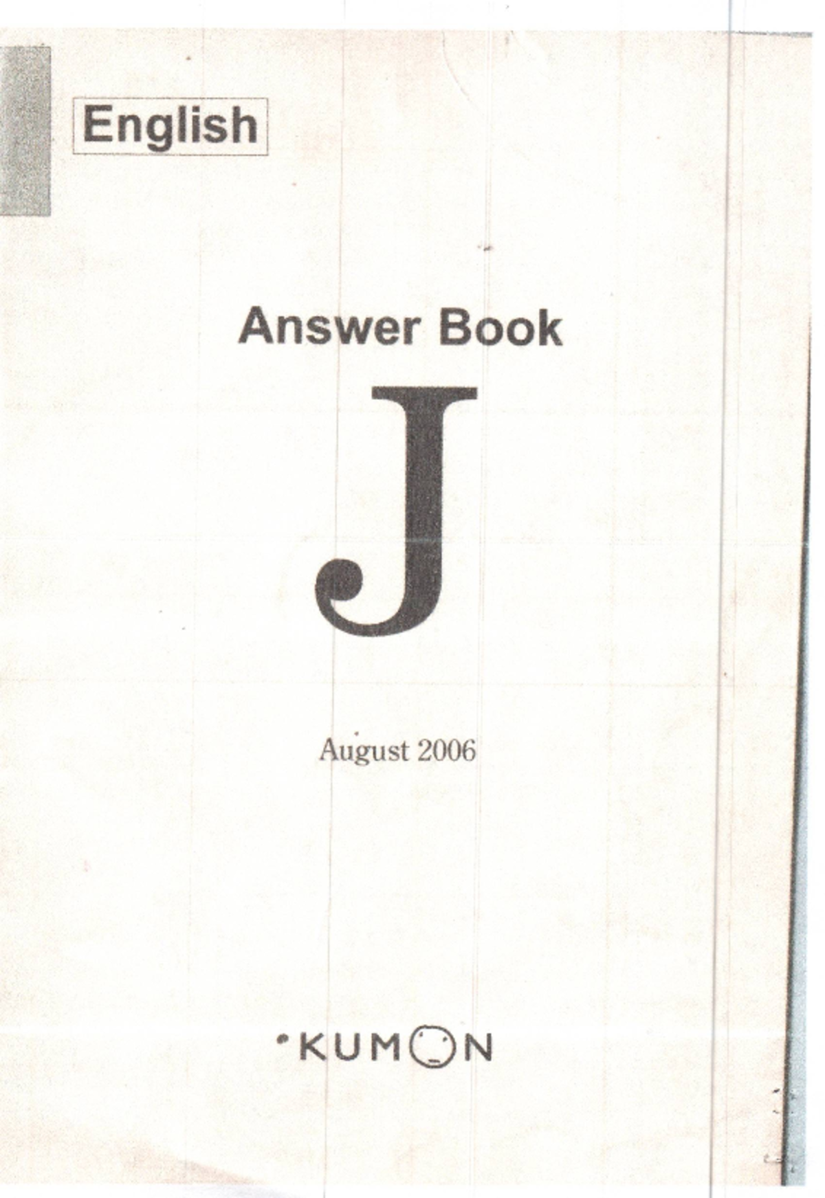 gabarito ingles J 2006 - English Answer Book J August 2006 KUM N ...