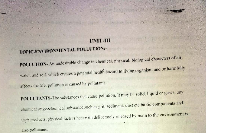 POLLUTION: Types, Sources, and Management - ENV 101 Notes - Studocu