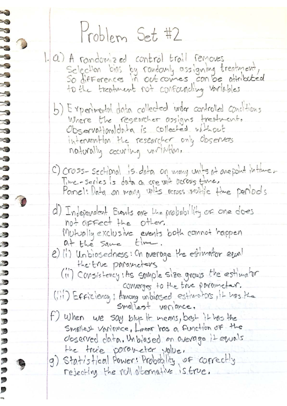 Problem Set 1 - Statistical Concepts and Estimators - Studocu