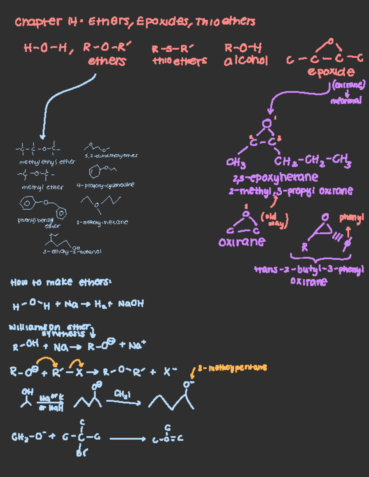 Chapter 14: Ether and Epoxide Notes (Course Code: CHM 101) - Studocu