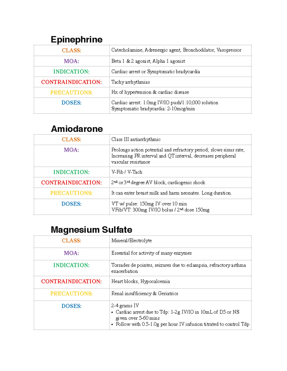 Cardiac Arrest Management Meds: Epinephrine & Antiarrhythmics - Studocu