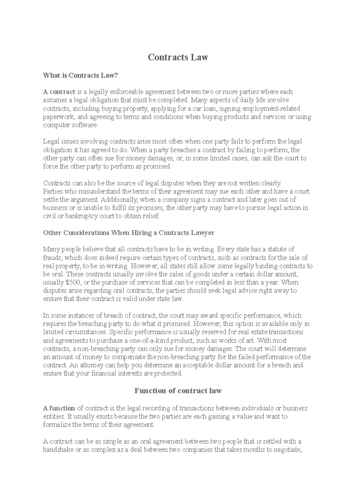 Contracts Law - Importance for Entrepreneurs in Business Formation ...