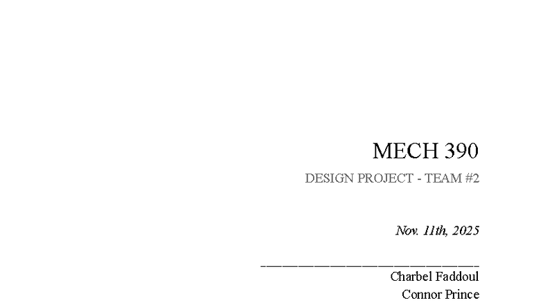 MECH 390 DESIGN PROJECT TEAM 2: Optimization of Gearbox Configurations ...