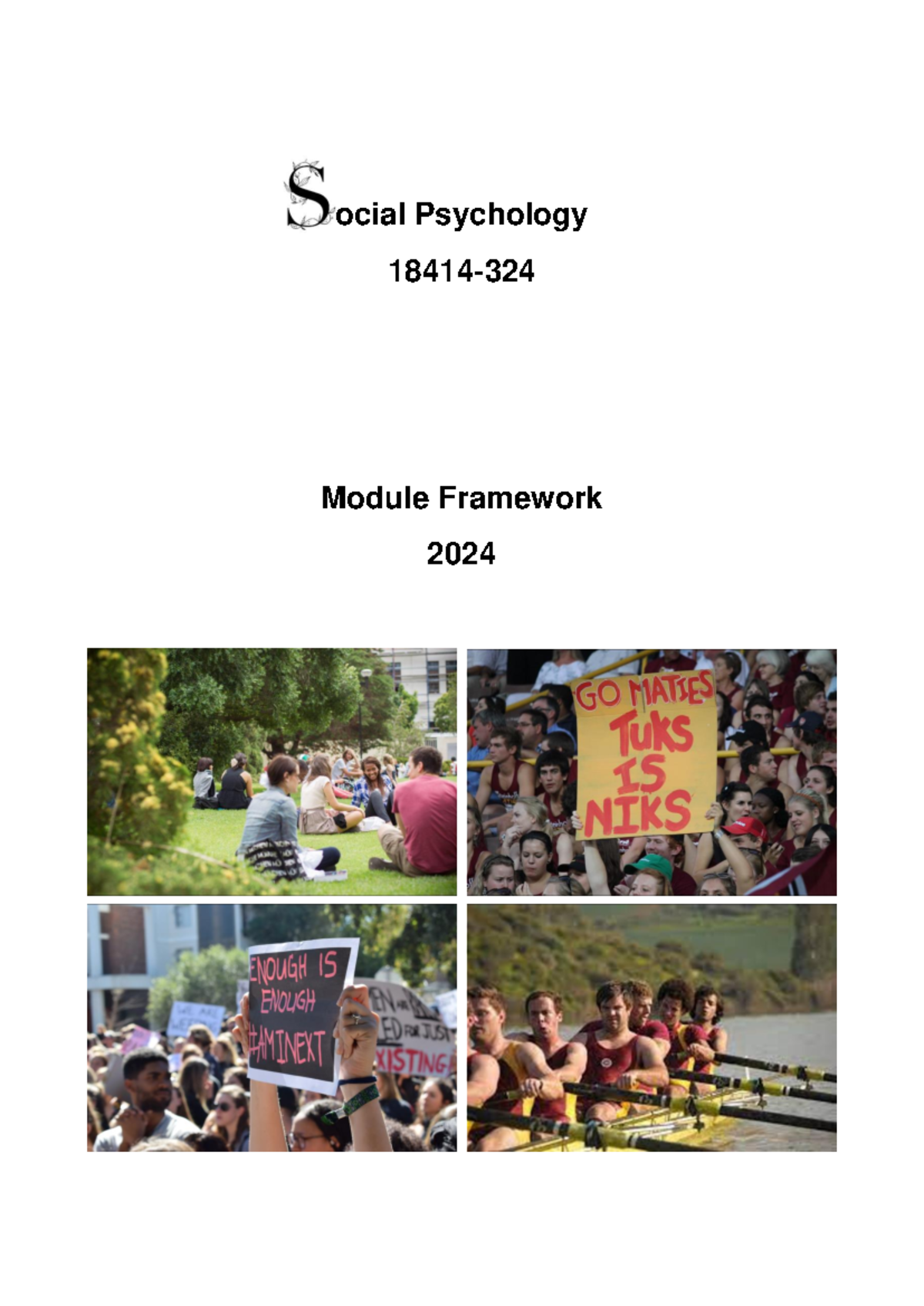 Social Psychology 324 Module Overview 2024 - English - Studocu