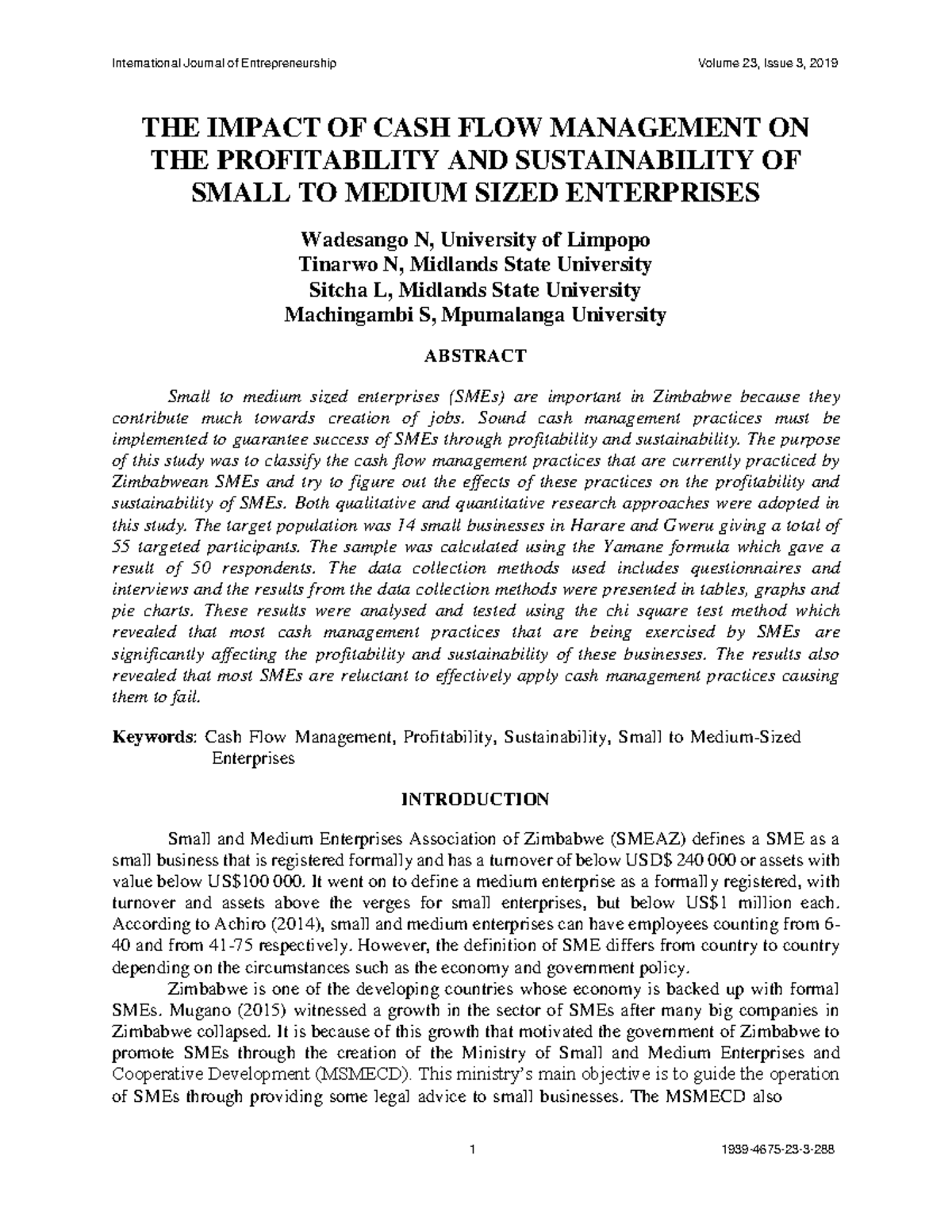 2nd article - RESEARCH ANALYSIS - THE IMPACT OF CASH FLOW MANAGEMENT ON ...