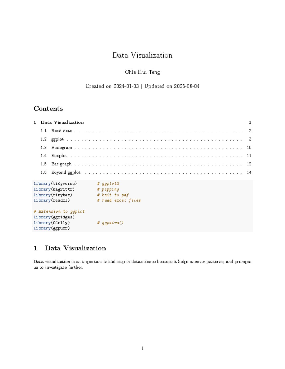 Data Visualization - Lecture 1 Notes (Course Code: DSV101) - Studocu