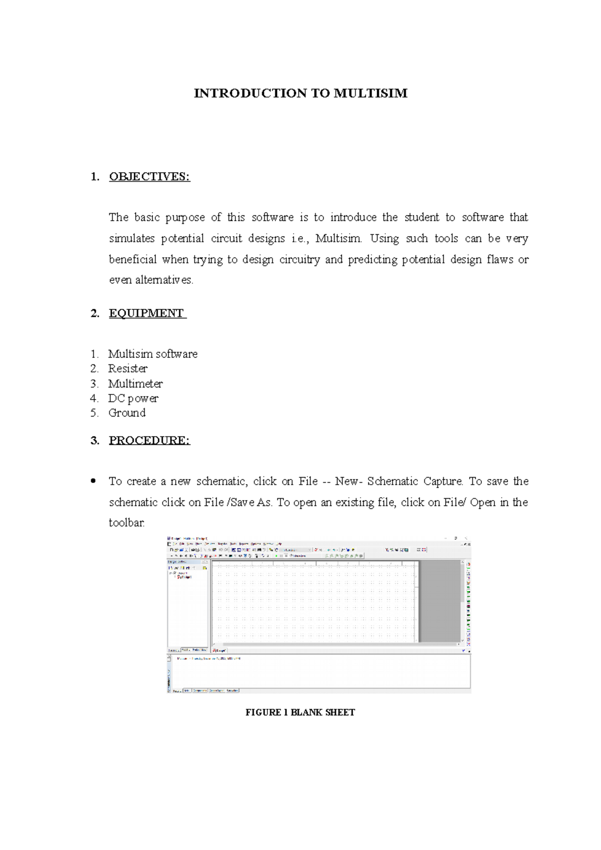 Lab Manual for Multisim Simulation in Circuit Design - Studocu
