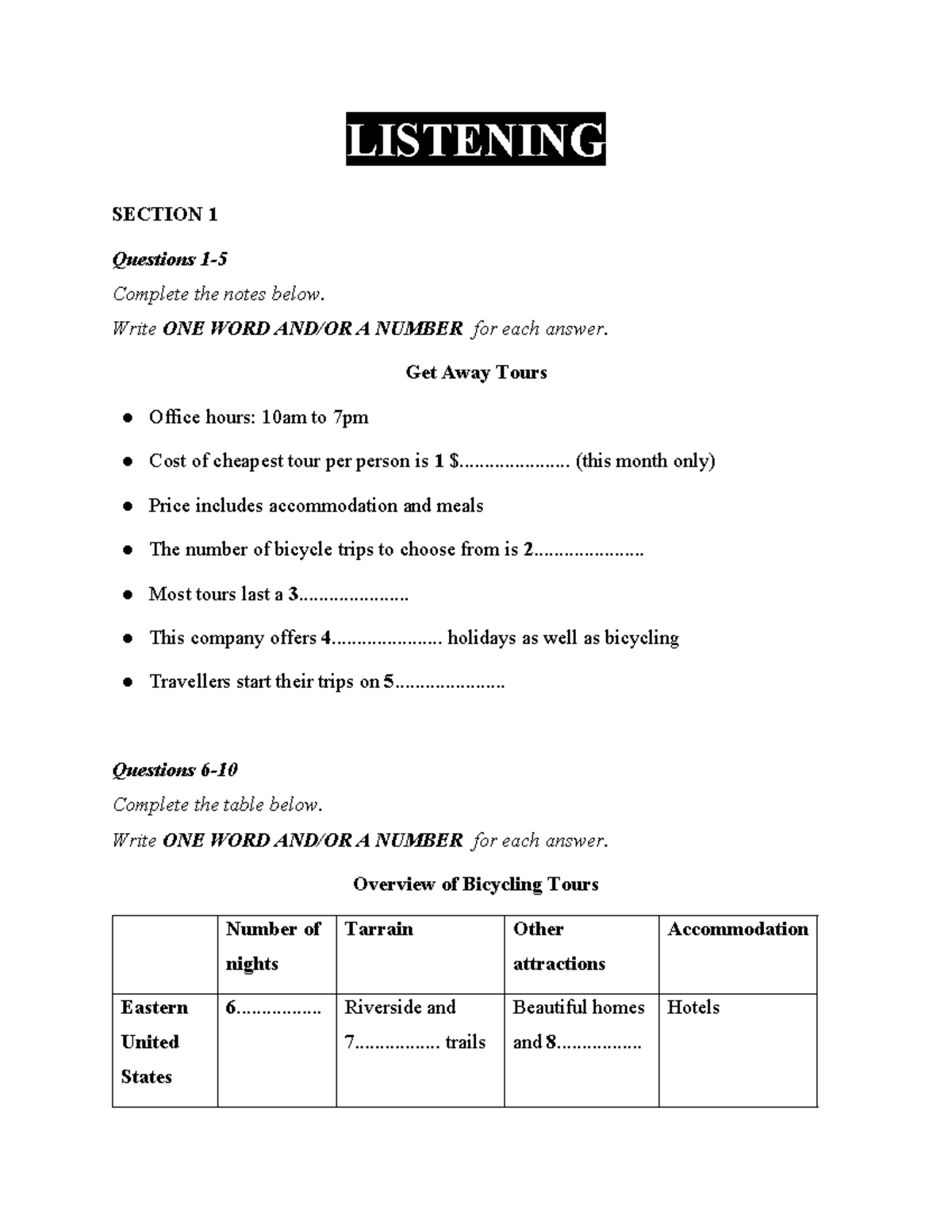 Listening W44 - Note Completion and Analysis Methods Guide - Studocu
