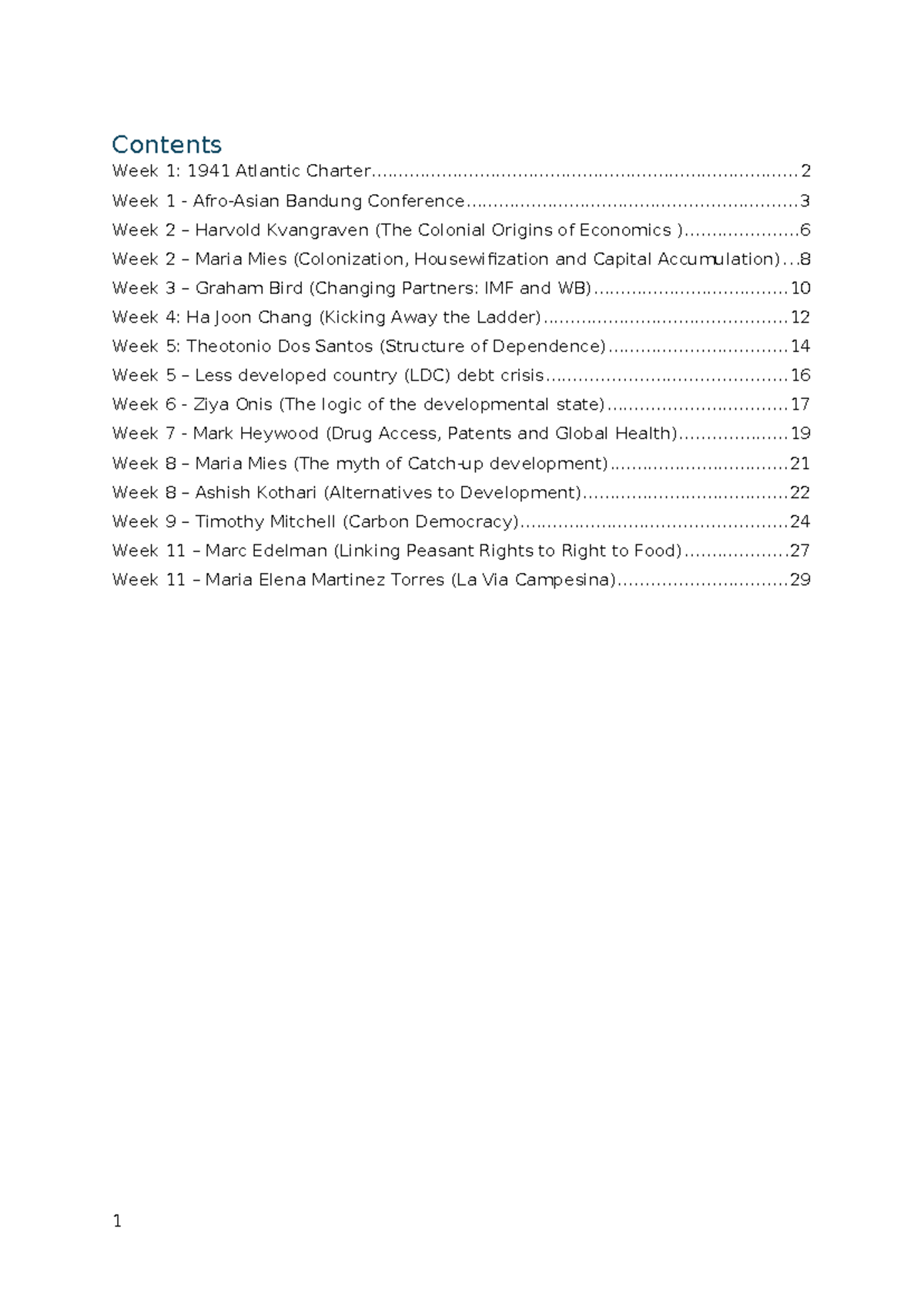 Reading Summaries for Course Code: ECON 101 - Weeks 1 to 5 - Studocu