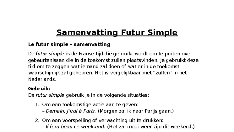 samenvatting-van-de-futur-simple-in-het-frans-studocu