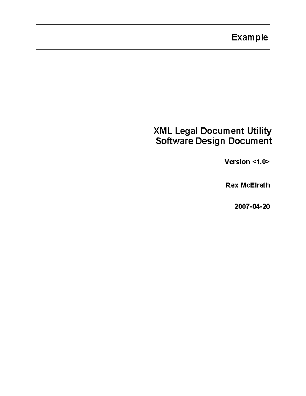 Software Engineering Project Report: XML Legal Document Utility Design ...