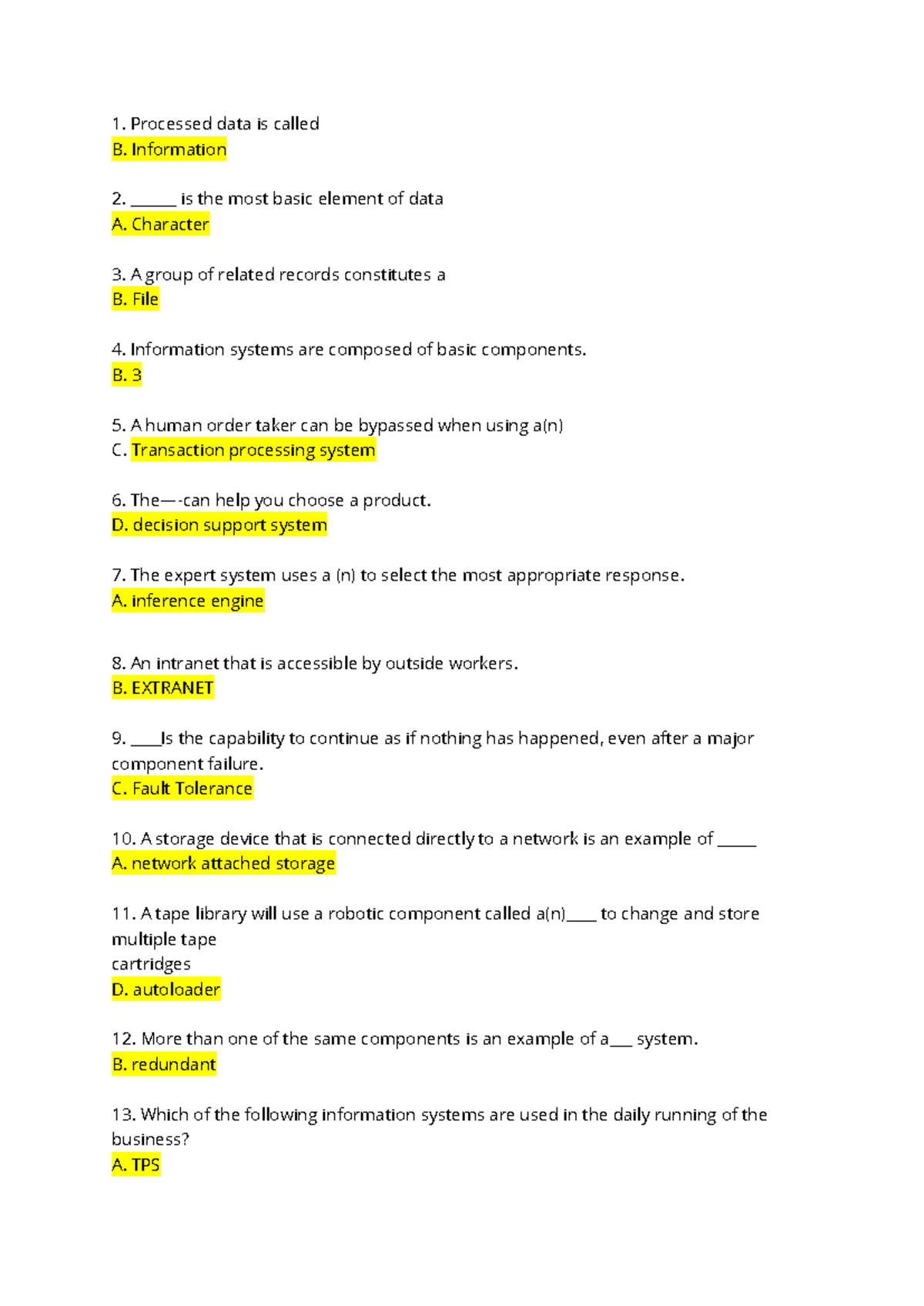 BIS 101 Final Exam Study Guide: Key Concepts and Review Questions ...
