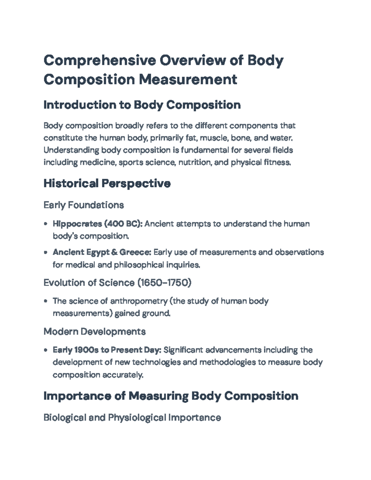Comprehensive Insights into Body Composition Measurement Methods (KINE ...