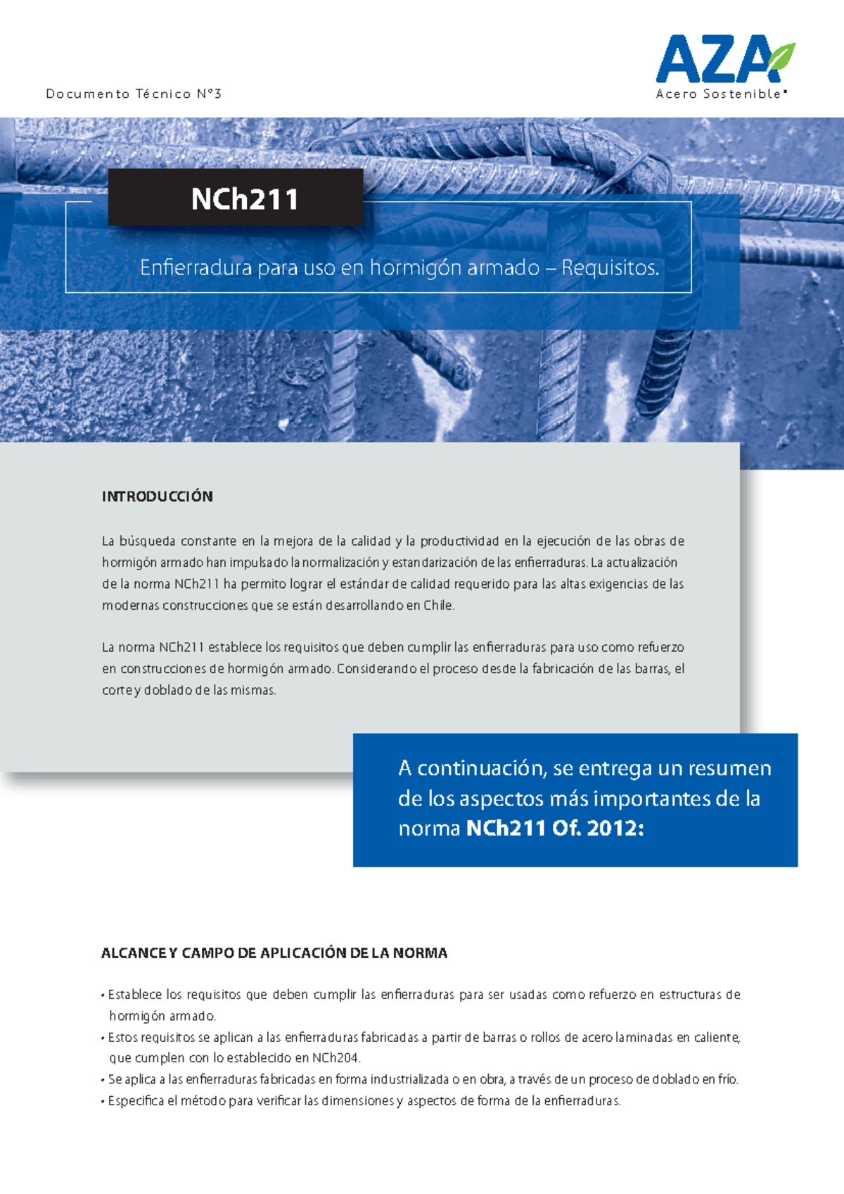 Norma NCh 211 - Enfierraduras para Hormigón Armado: Requisitos y Aplicaciones - Studocu