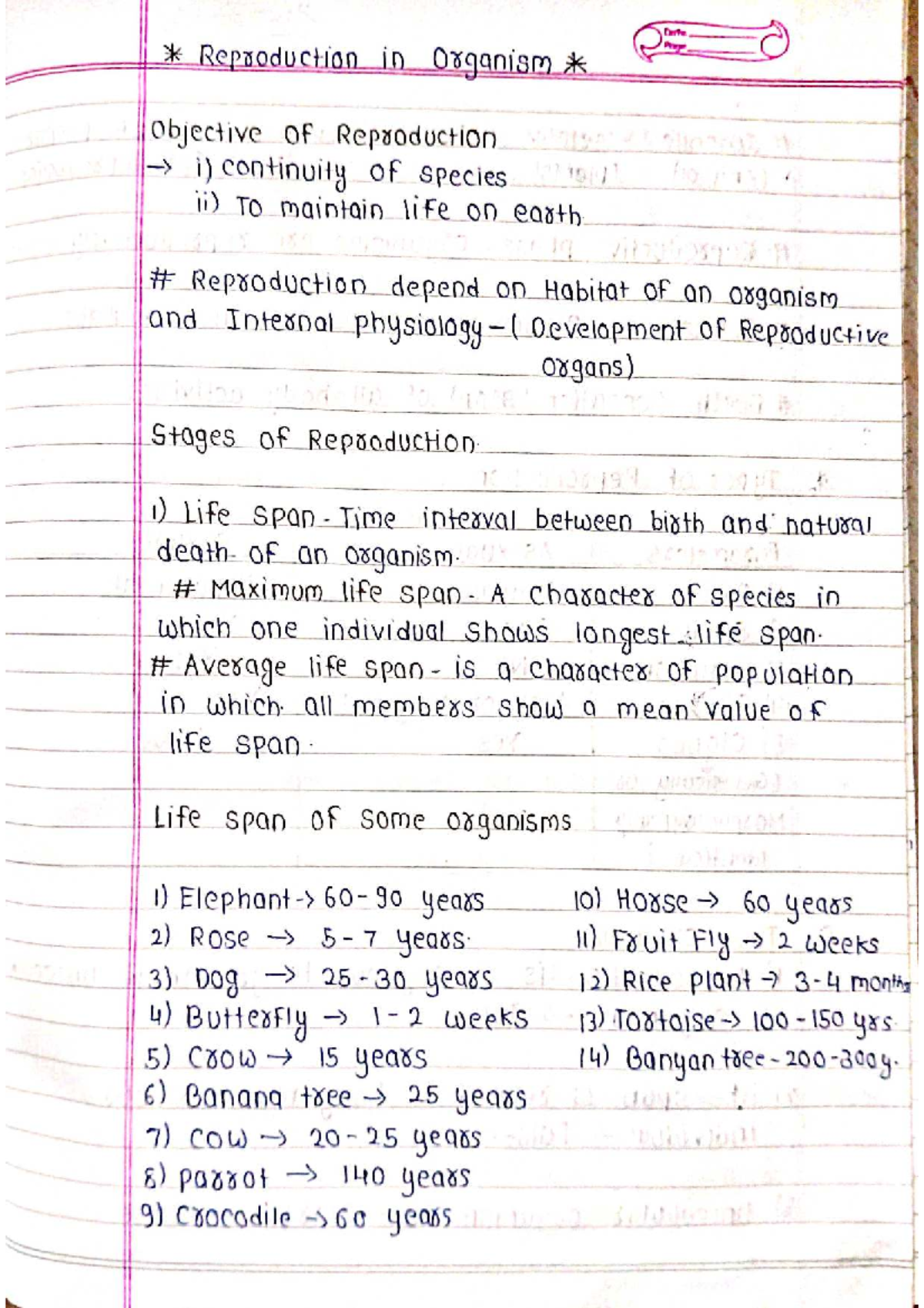 23. Reproduction in Organisms: Types, Stages, and Life Span - Studocu