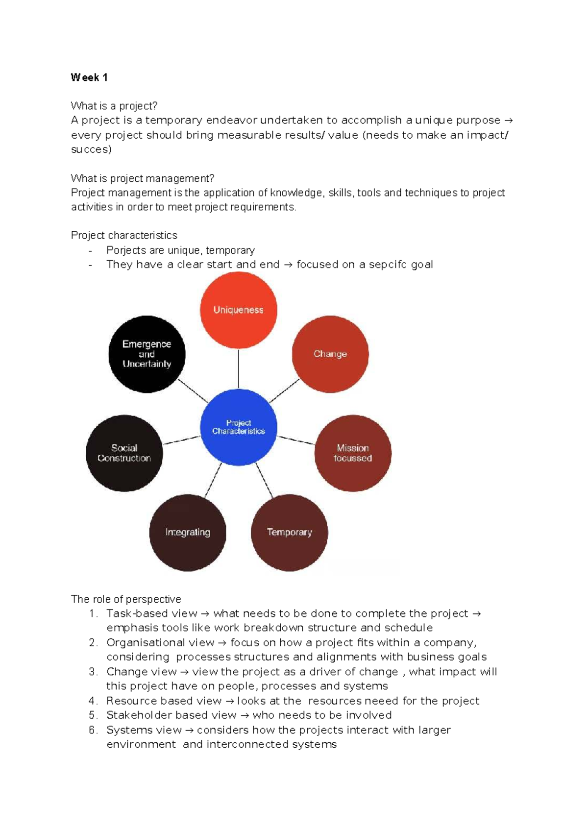 Lecture Notes: Week 1 - Introduction to Project Management Concepts ...