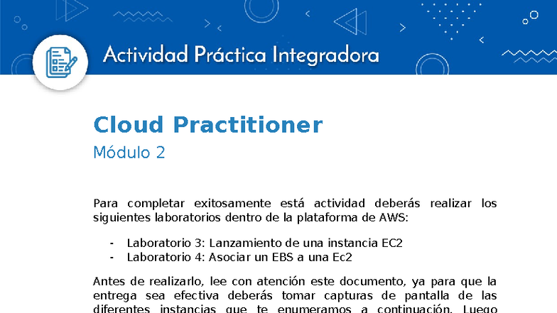 API Practitioner M2 - Laboratorios EC2 y EBS en AWS - Studocu
