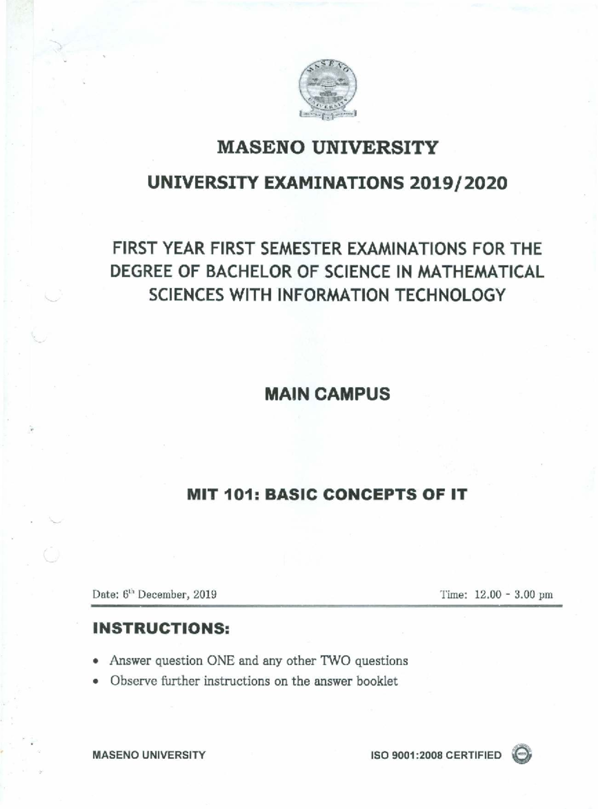 MIT 101: Basic Concepts of IT - First Semester Exam Review Notes - Studocu