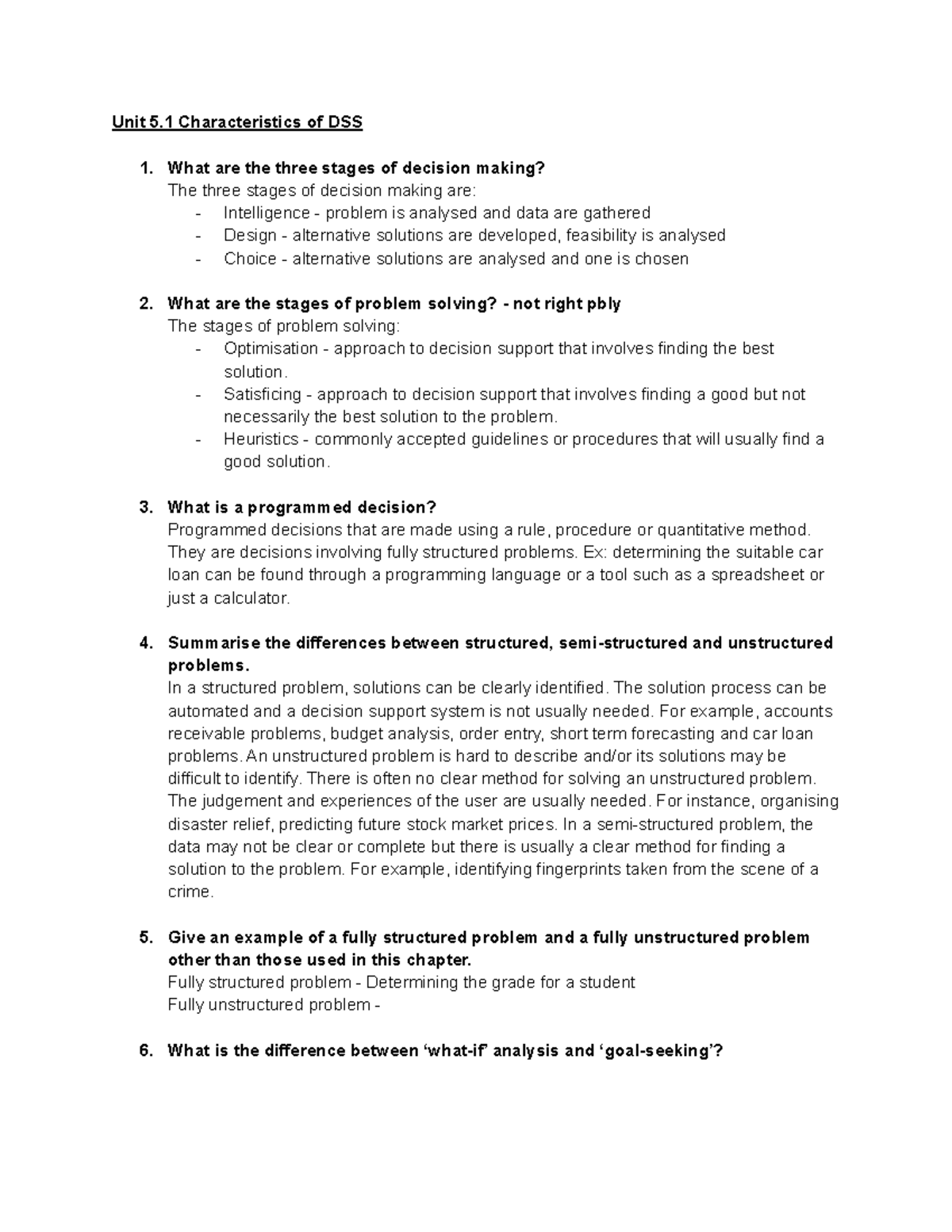 IPT Mod 5 - DSS - Overview of Decision Support Systems & Problem ...