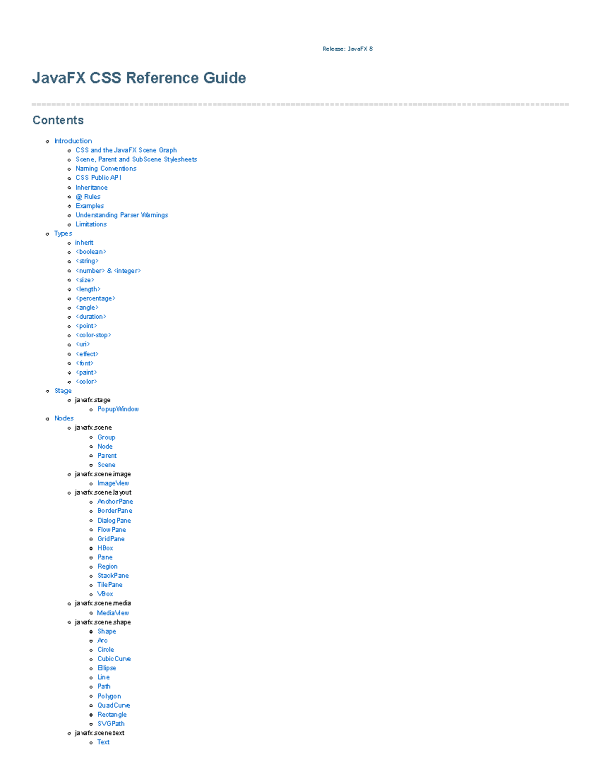 JavaFX CSS Styling Guide: Reference for JavaFX 8 Features - Studocu