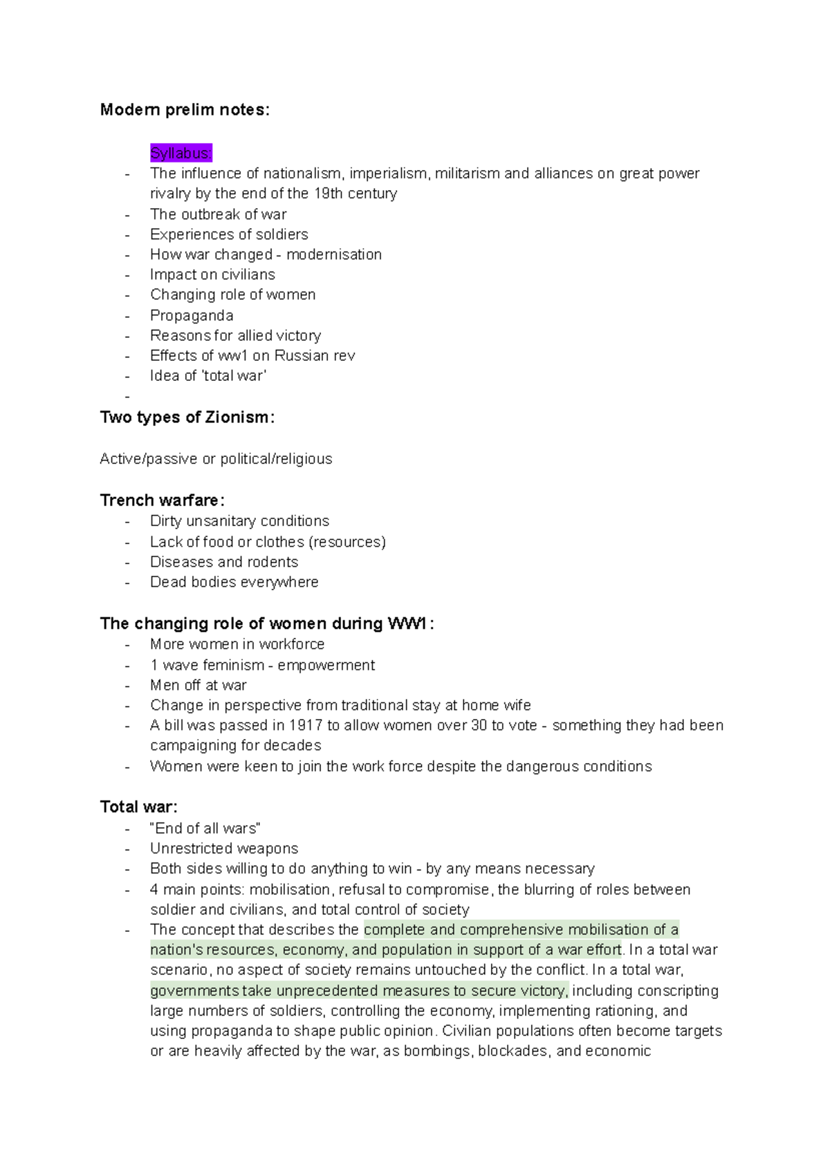 World History 101: Modern Prelim Exam Notes and Analysis - Studocu