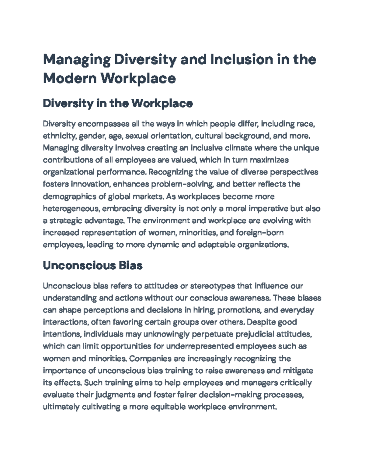 Managing Diversity & Inclusion in the Workplace: Strategies for Success ...