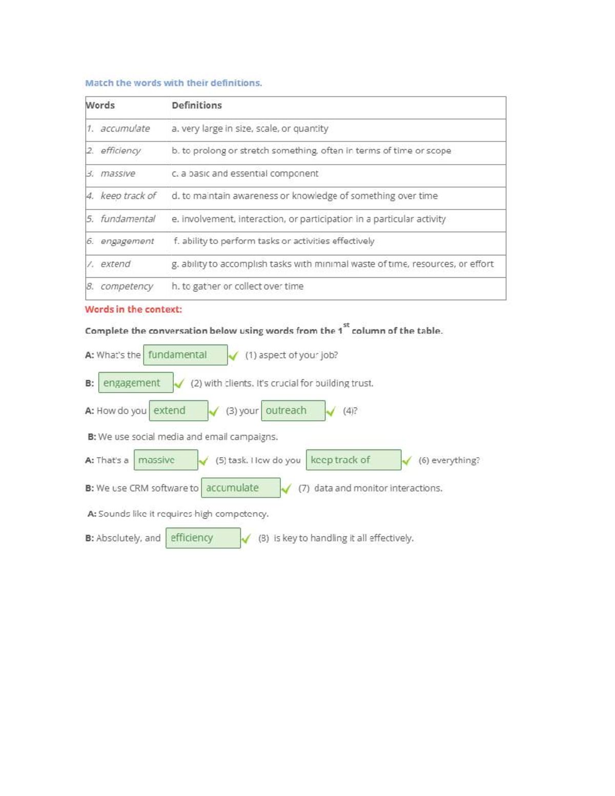Ctd1 - TACN: Vocabulary Matching with Definitions and Context - Studocu