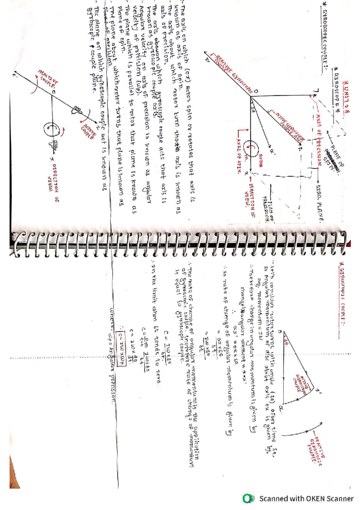 DOM UNIT 2 - Lecture Notes on Gyroscopic Couples and Effects - Studocu